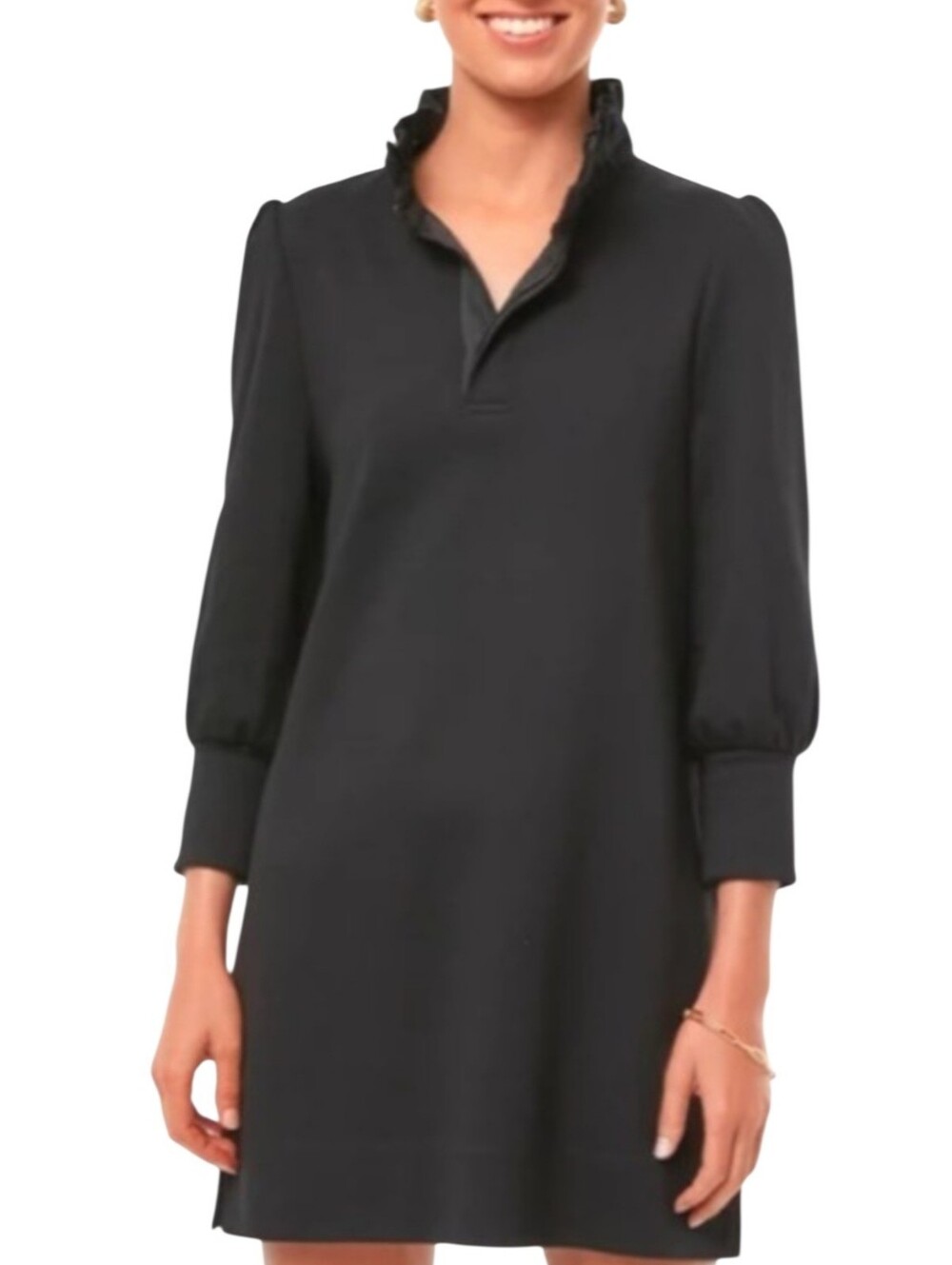 Tuckernuck Pomander Place Charlotte Black Long Sleeve Mini Dress Size Small